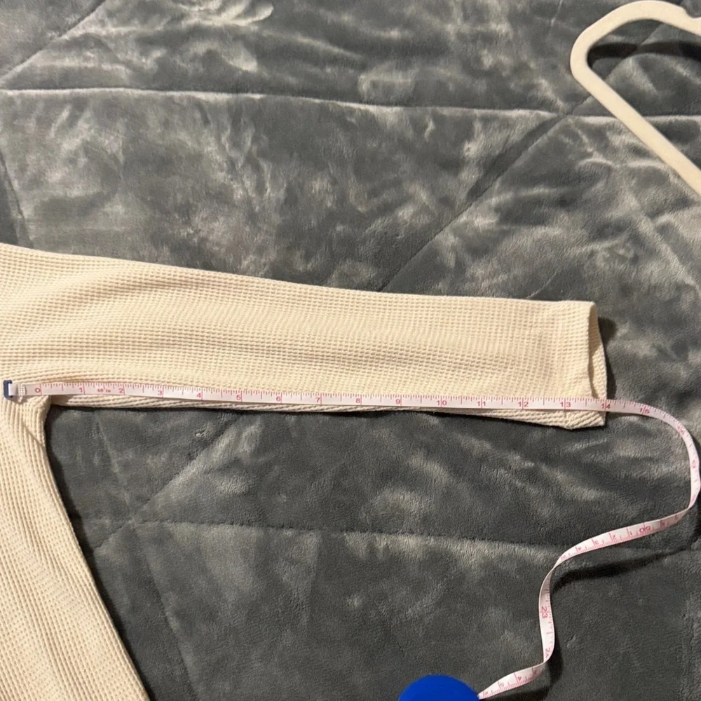 GAP Cream Waffle Long Sleeve Shirt